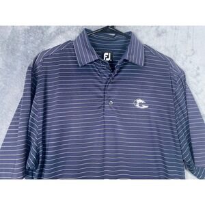 FootJoy Ocean Forest Golf Mens Short Sleeve Polo Shirt Blue White Size Small